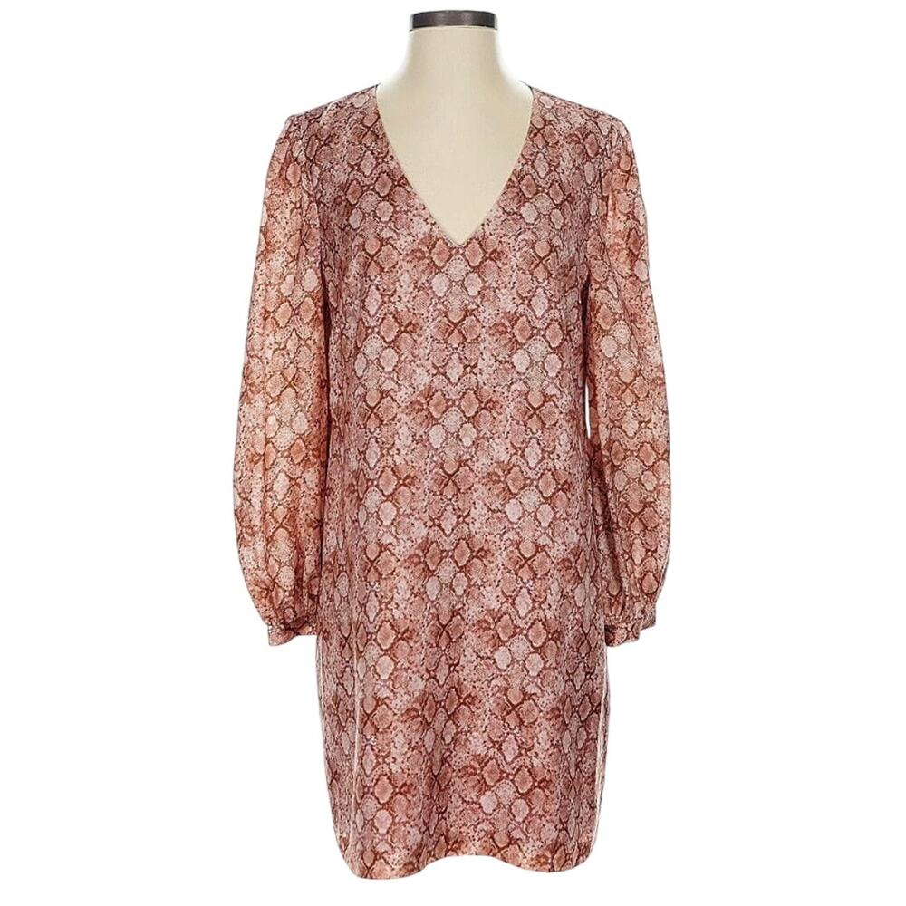 Anna Cate Women’s Emma burgandy snakeskin long sleeve sheath dress Size S